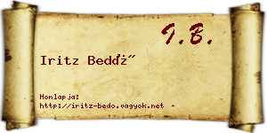 Iritz Bedő névjegykártya